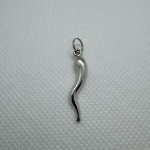 10K White Gold Michael Anthony Italian Horn Cornicello Good Luck Charm Pendant